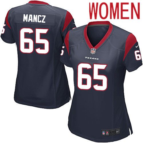 Women Houston Texans 65 Greg Mancz Nike Navy Player Game NFL Jersey